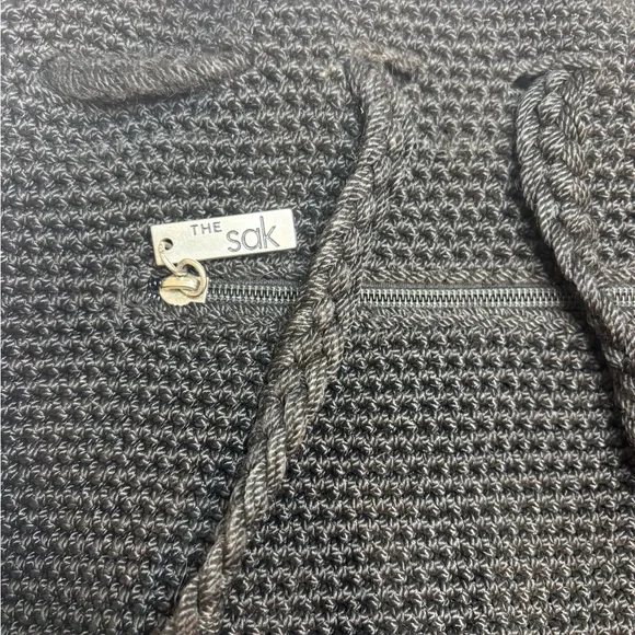 The Sak Black Woven CROCHET Lined Backpack Style Boho Purse Handbag - Picture 5 of 10